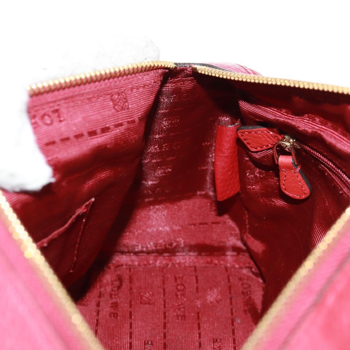 Loewe Anagram handbag Leather, RED, LEATHER, Handbag