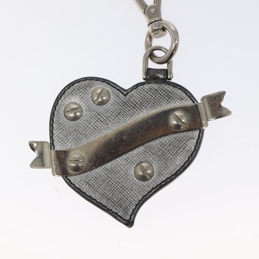 Prada keyring Leather, SILVER, LEATHER, Pendant & Charms