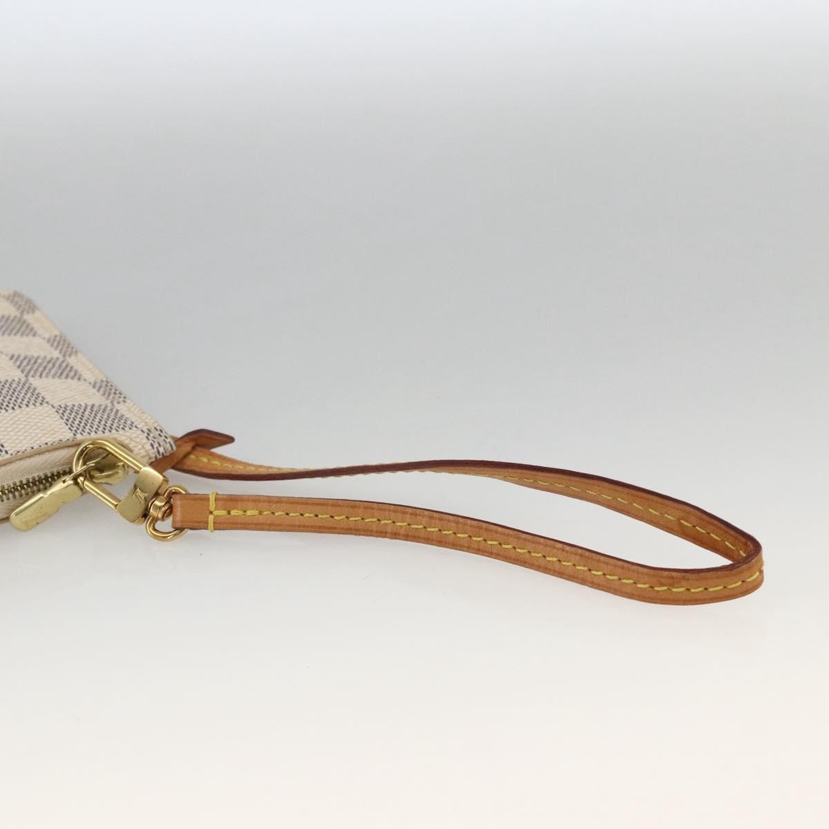 Louis Vuitton Neverfull Pochette Damier, WHITE, CANVAS, Clutche & pouche