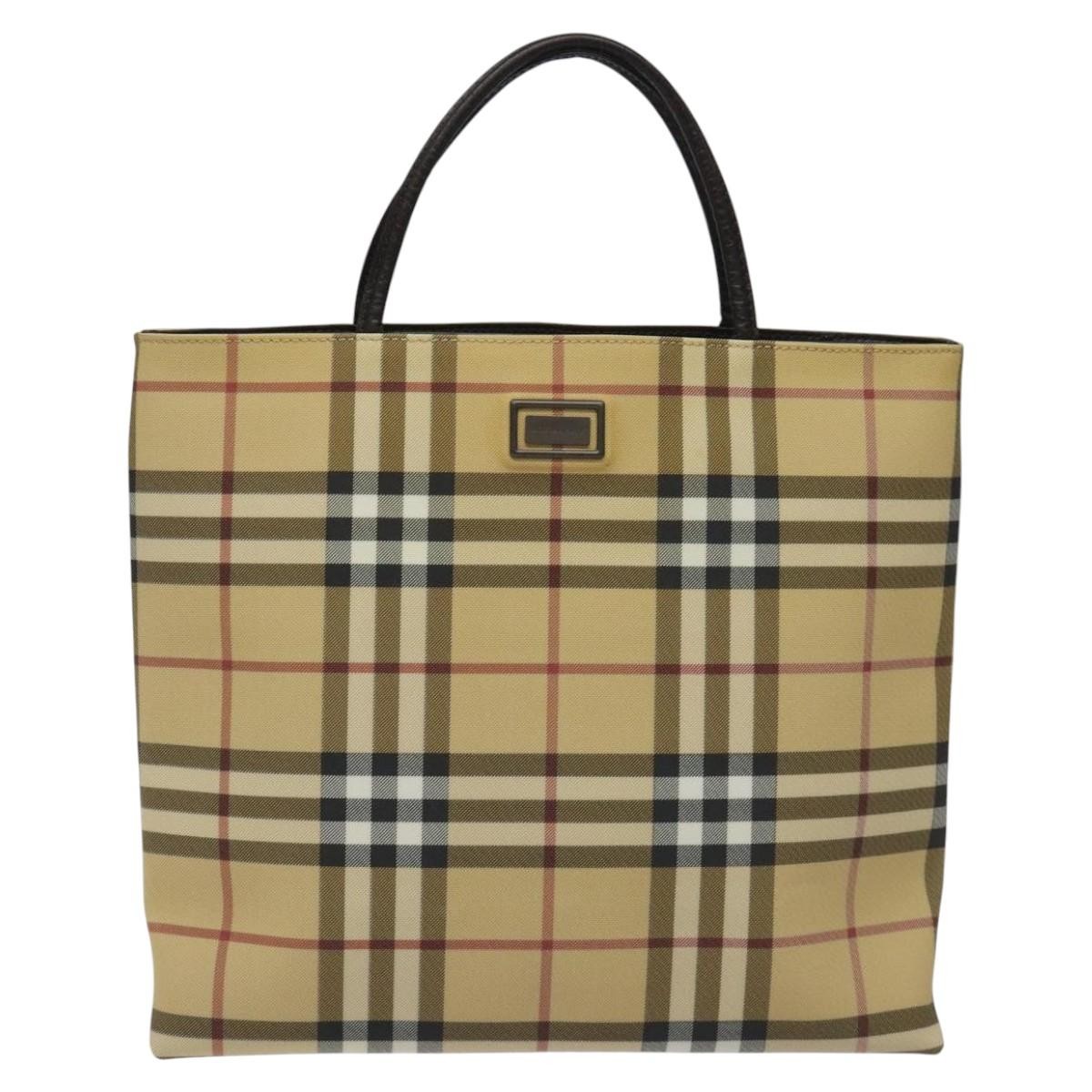 Burberry Nova Check Tote canvas check pattern, BEIGE, PVC, Tote bag
