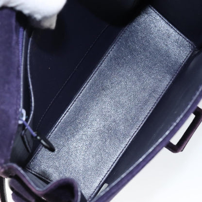 Chanel Flap Clutch Shearling, PURPLE, SUEDE, Clutche & pouche