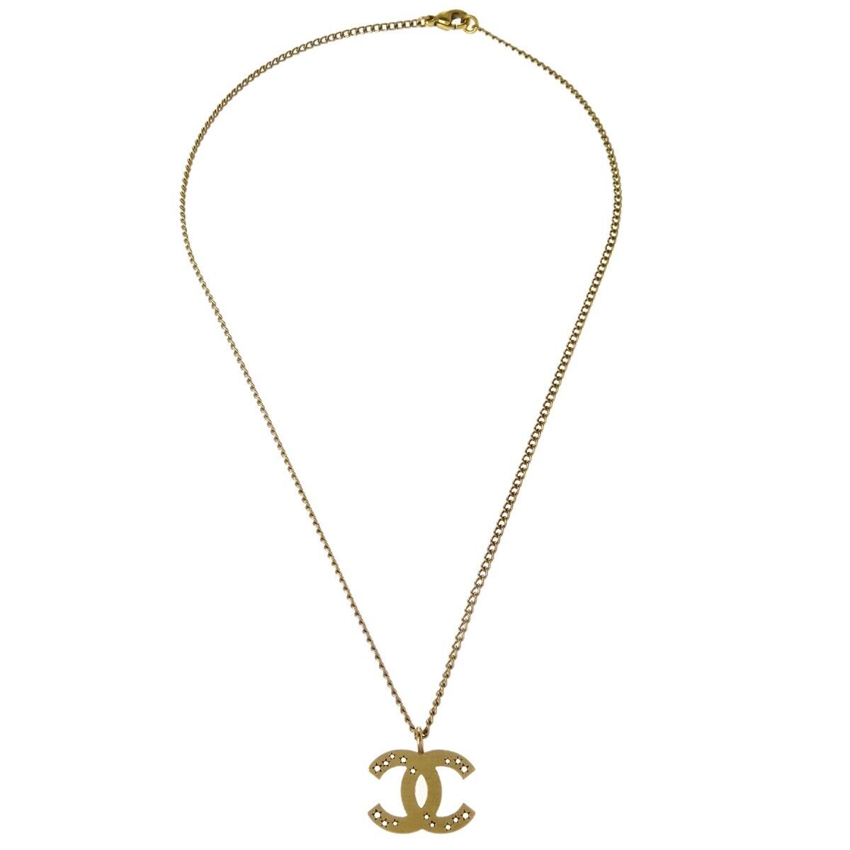 Chanel CC Pendant Necklace Metal, GOLD, GOLD_PLATED, Necklace