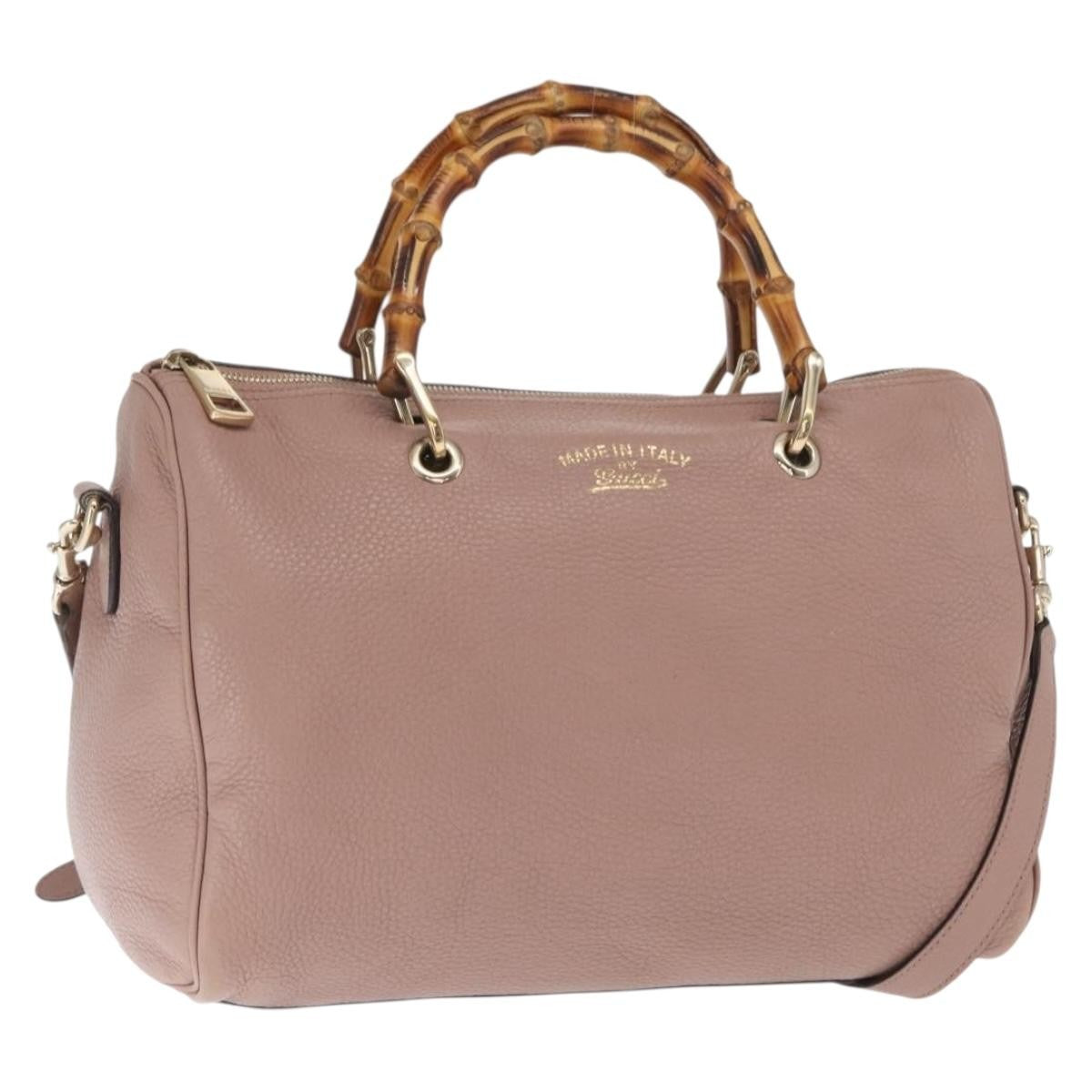 Gucci Bamboo Shopper Tote Leather, PINK, LEATHER, Handbag