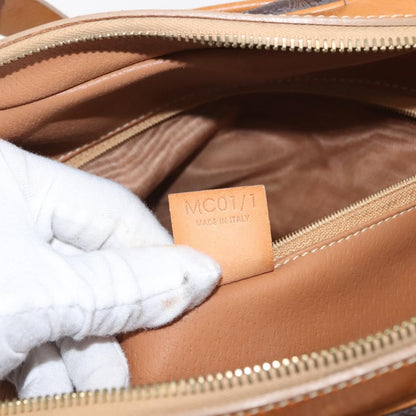 Celine Vintage Macadam Handbag Canvas and Leather, BROWN, CANVAS, Handbag