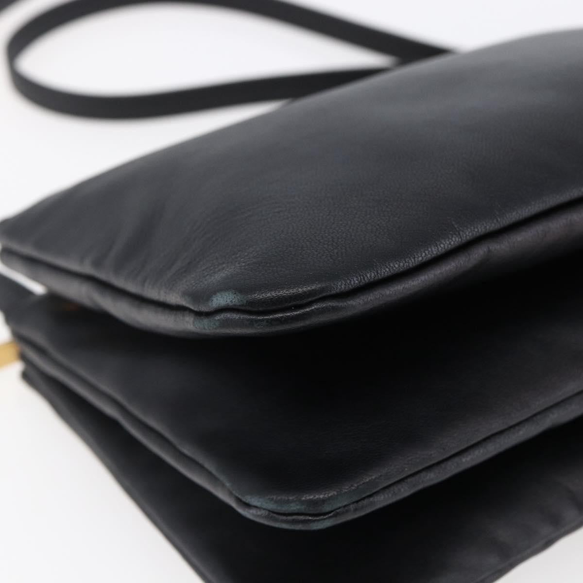 Celine Trio Crossbody Bag Leather, BLACK, LEATHER, Crossbody bag