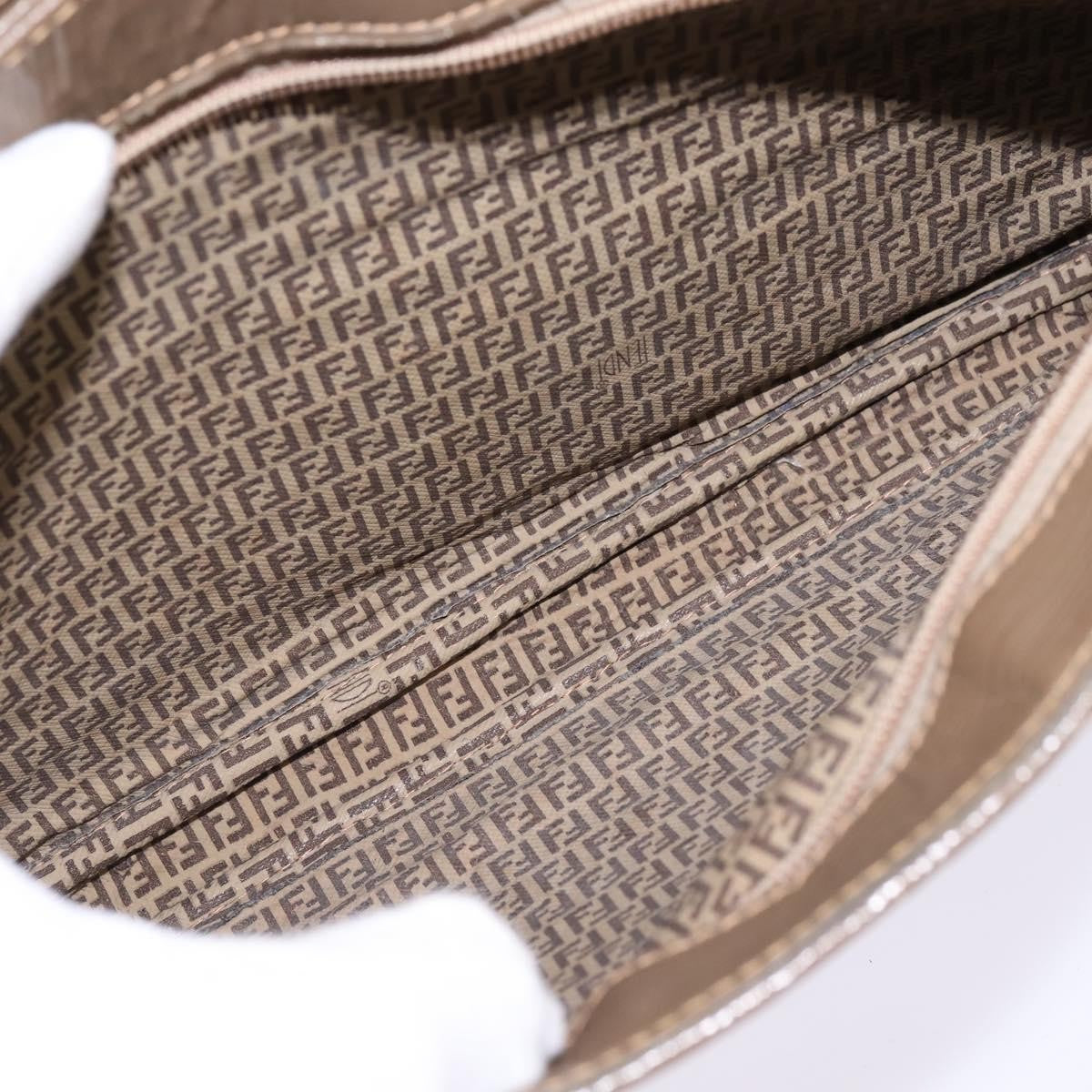 Fendi Vintage Zip Crossbody Bag Zucchino Canvas, BEIGE, CANVAS, Shoulder bag