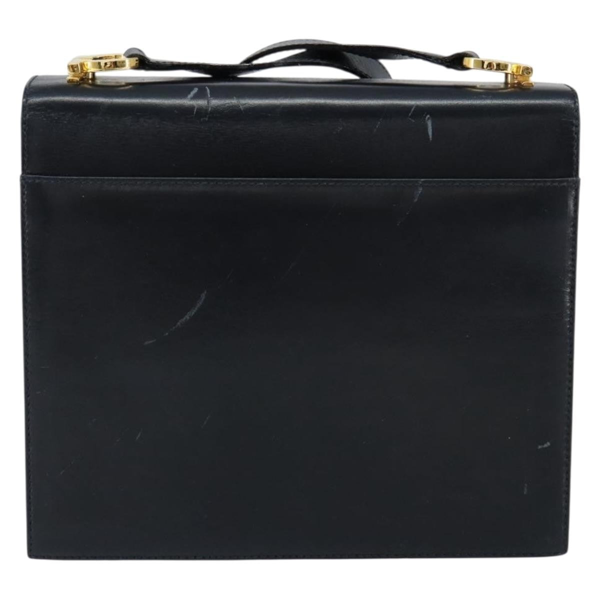 Salvatore Ferragamo Gancini Shoulder Bag Leather, NAVY, LEATHER, Shoulder bag