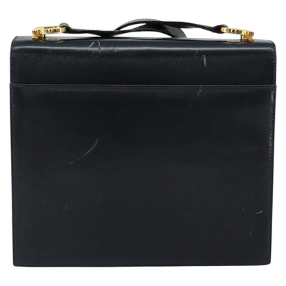 Salvatore Ferragamo Gancini Shoulder Bag Leather, NAVY, LEATHER, Shoulder bag