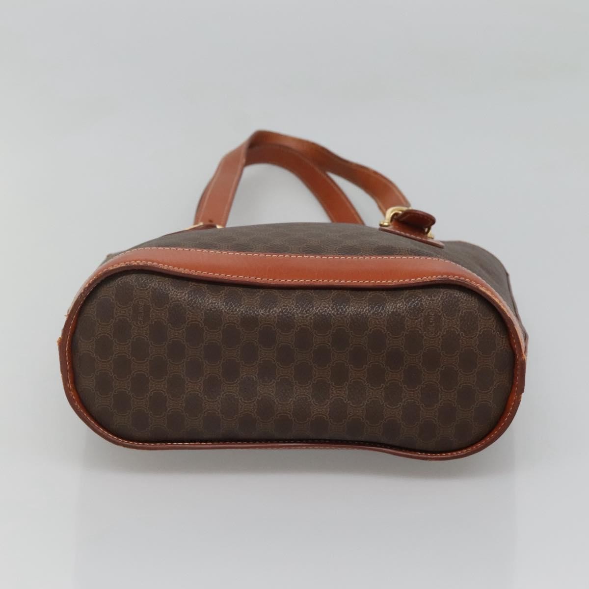 Celine Vintage Macadam Shoulder Bag Canvas and Leather, BROWN, CANVAS, Shoulder bag