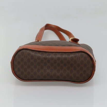 Celine Vintage Macadam Shoulder Bag Canvas and Leather, BROWN, CANVAS, Shoulder bag