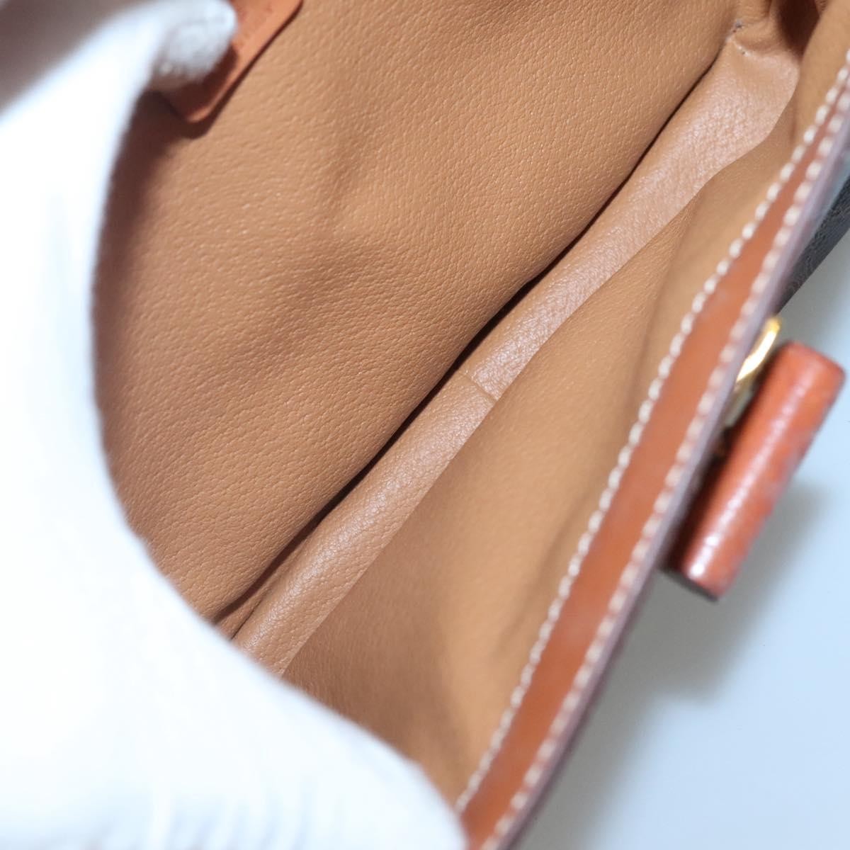 Celine Vintage Convertible Top Handle Bag Macadam Coated Canvas, BROWN, CANVAS, Handbag