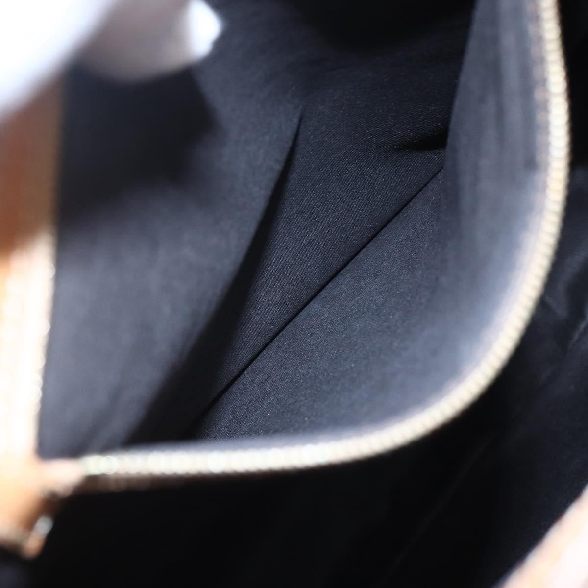 Celine Vintage Macadam Handbag Canvas and Leather, BROWN, CANVAS, Handbag