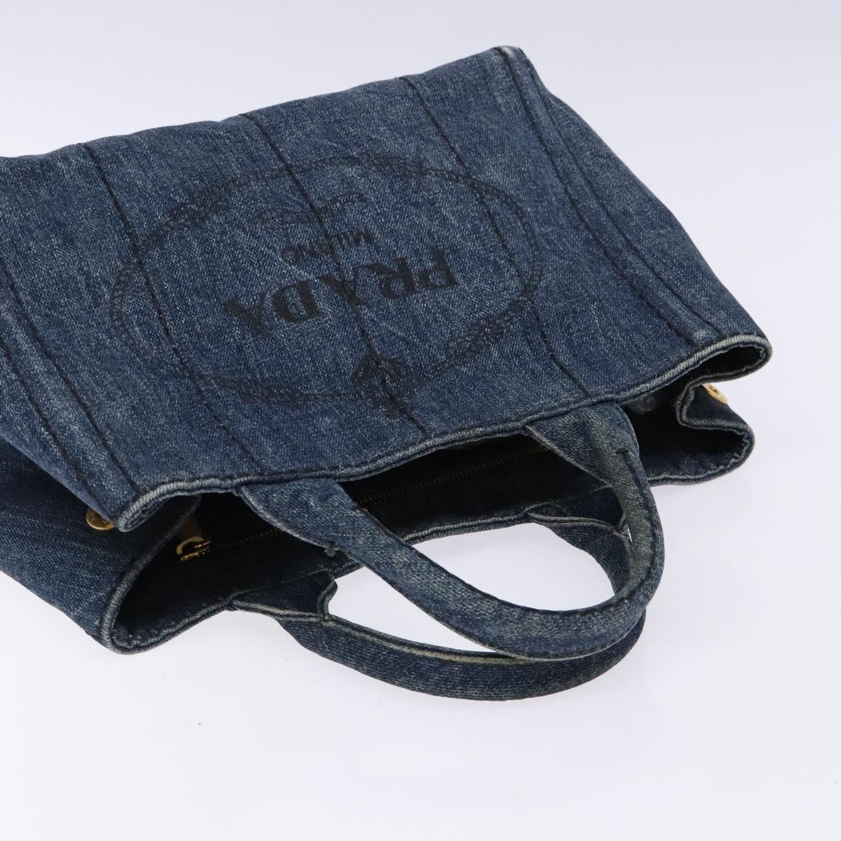 Prada Canapa Convertible Tote Denim, BLUE, DENIM_JEANS, Tote bag