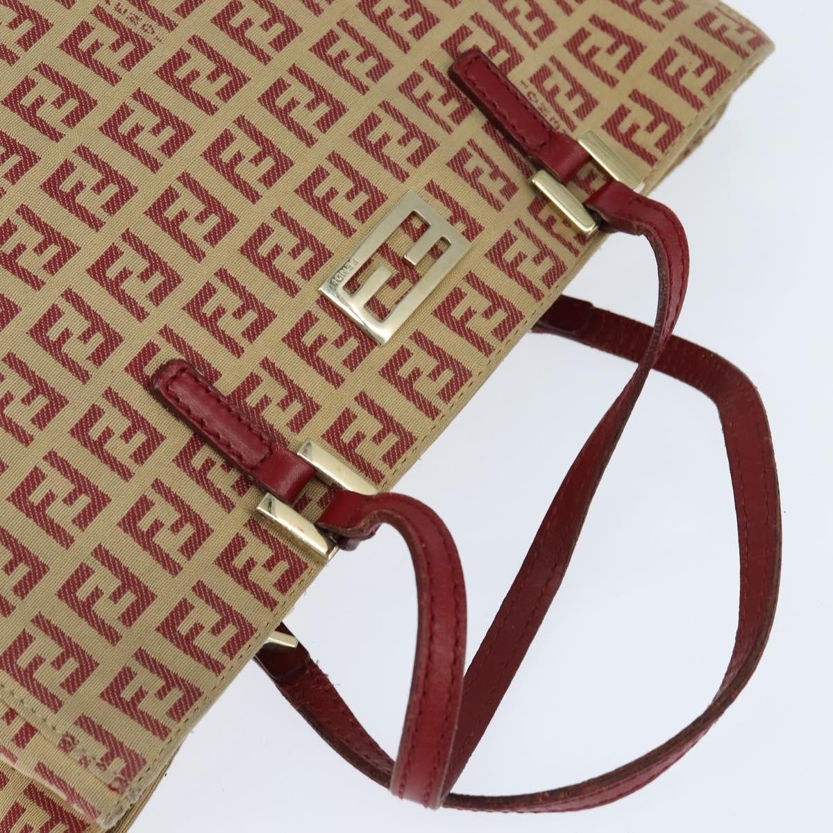 Fendi Vintage Shopping Tote Zucchino Canvas, RED, CANVAS, Handbag