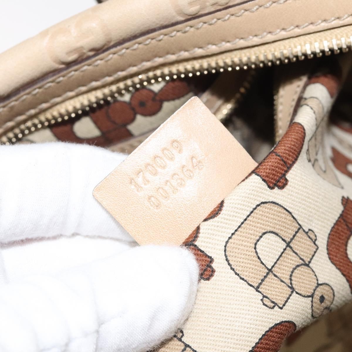 Gucci Vintage Interlocking G Shoulder Bag Leather, BEIGE, LEATHER, Shoulder bag