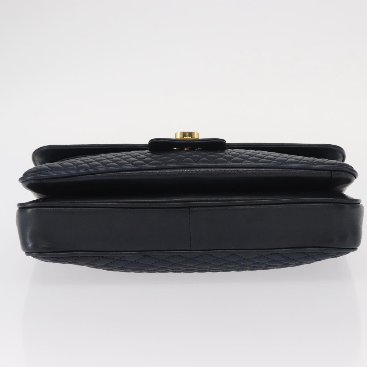 Bally Vintage Shoulder Bag Leather, NAVY, LEATHER, Shoulder bag