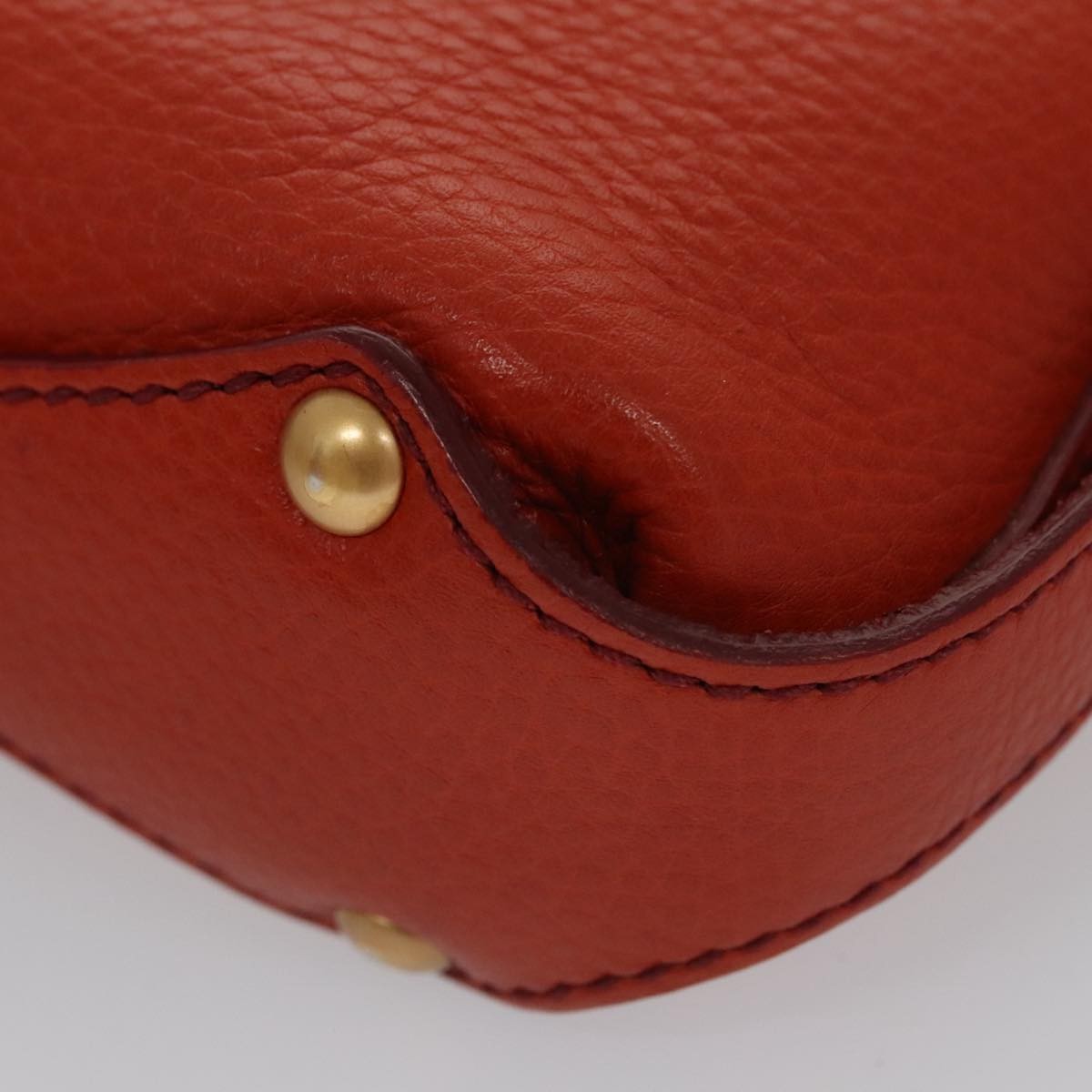 Salvatore Ferragamo Gancini handbag Leather, ORANGE, LEATHER, Handbag