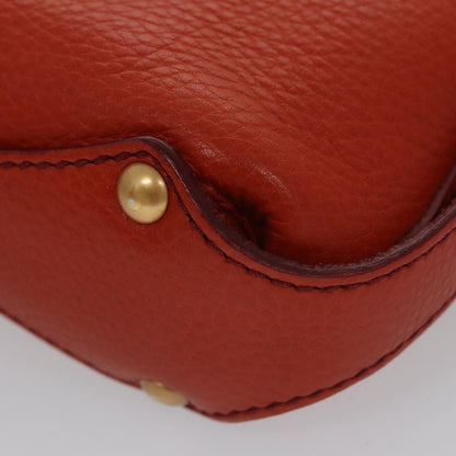 Salvatore Ferragamo Gancini handbag Leather, ORANGE, LEATHER, Handbag