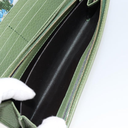 Gucci Logo Embossed Continental Wallet Leather, GREEN, LEATHER, Wallets