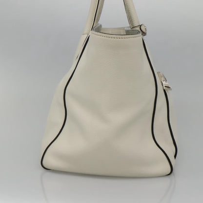Prada Front Pocket Wing Convertible Tote Vitello Daino, WHITE, LEATHER, Tote bag
