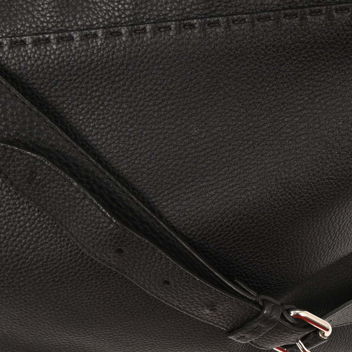 Fendi Monster Selleria Peekaboo Fit Bag Leather, BLACK, LEATHER, Handbag