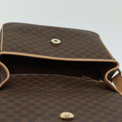 Celine Macadam Shoulder Bag PVC Leather, BROWN, CANVAS, Shoulder bag