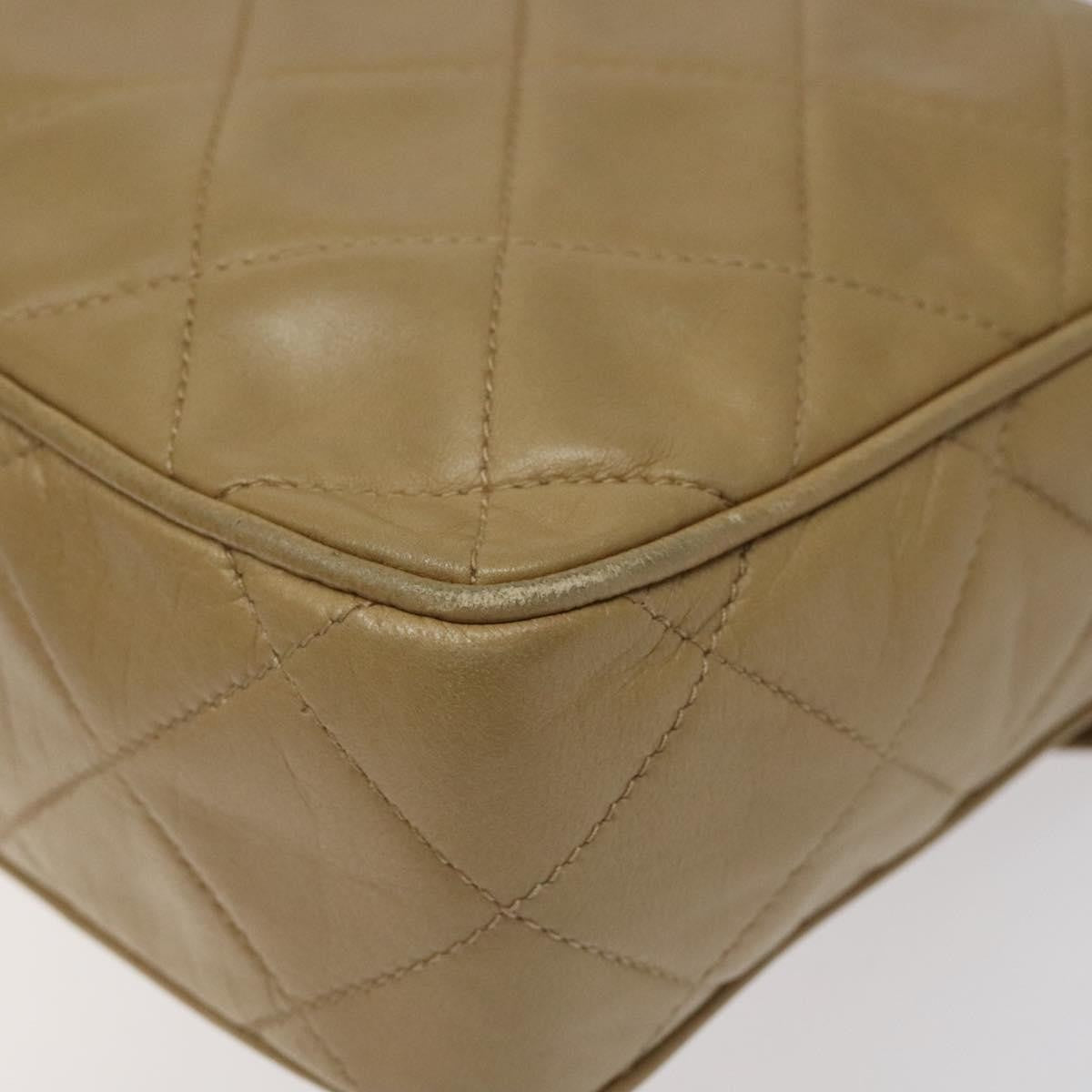 Chanel Vintage Front Pocket Camera Shoulder Bag Leather, BEIGE, LEATHER, Shoulder bag