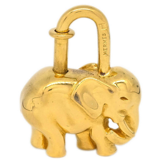 Hermes Elephant Cadena Lock Charm Metal, GOLD, GOLD_PLATED, Charms and Keychains