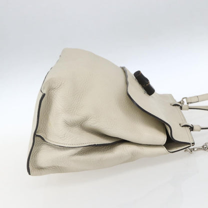 Gucci Bamboo Daily Top Handle Bag Leather, WHITE, LEATHER, Handbag