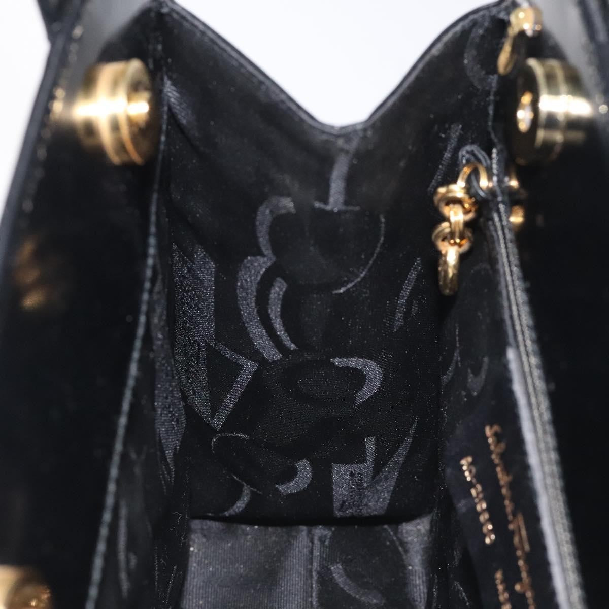 Salvatore Ferragamo Gancini handbag Patent leather, BLACK, PATENT_LEATHER, Handbag