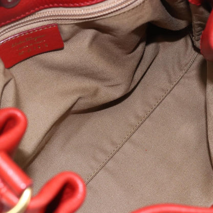 Salvatore Ferragamo Gancini Shoulder Bag Leather, RED, LEATHER, Shoulder bag