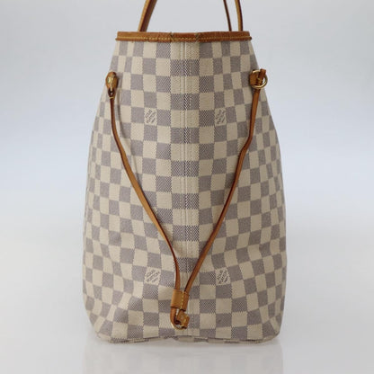 Louis Vuitton Neverfull Tote Damier azur, WHITE, CANVAS, Tote bag