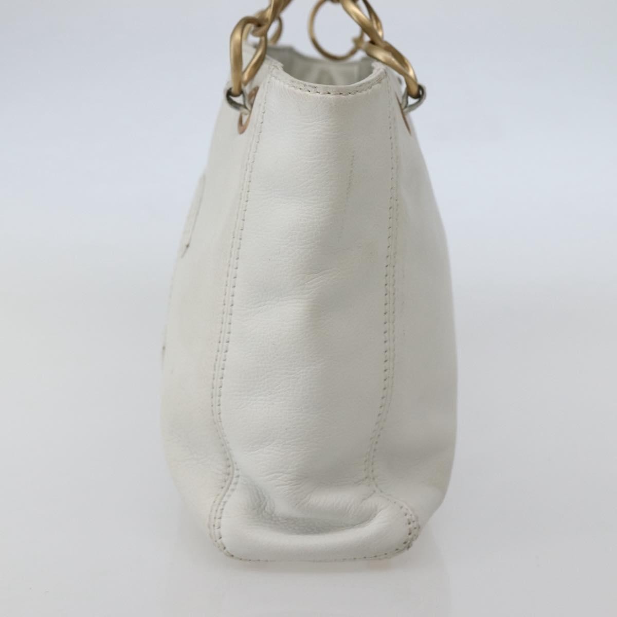 Chanel Vintage Timeless Chain Shoulder Bag Lambskin, WHITE, LEATHER, Tote bag