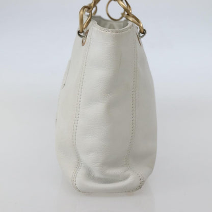 Chanel Vintage Timeless Chain Shoulder Bag Lambskin, WHITE, LEATHER, Tote bag