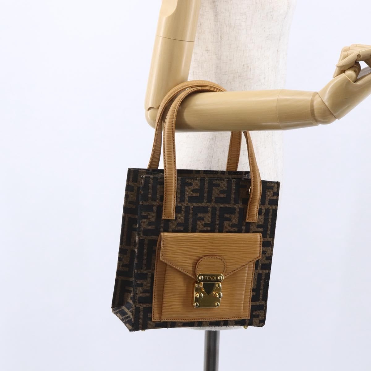 Fendi Vintage Top Handle Bag Zucca canvas, BROWN, CANVAS, Handbag