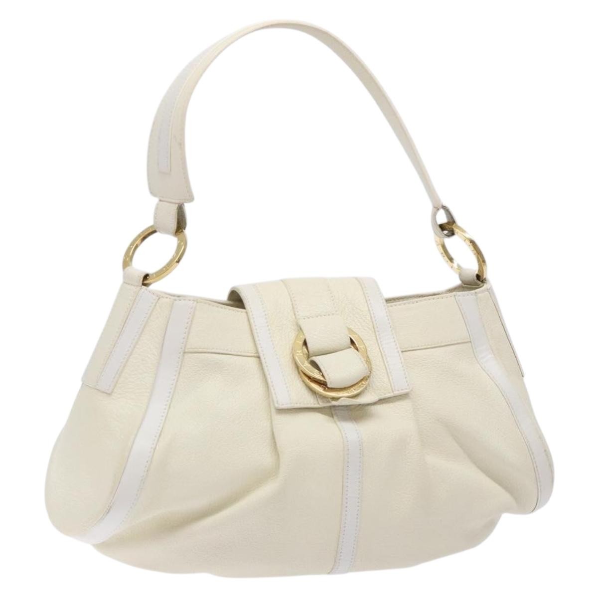 Bvlgari Chandra Top Handle Bag Leather, BEIGE, LEATHER, Shoulder bag