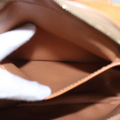 Celine Vintage Macadam Handbag Canvas and Leather, BEIGE, PVC, Handbag