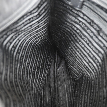 Prada Zip Top Messenger Bag Tessuto, BLACK, SYNTHETIC, Handbag