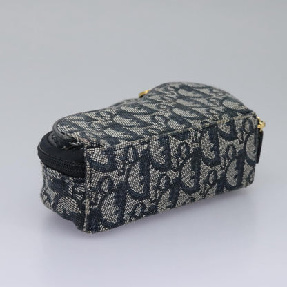 Christian Dior Saddle Zip Pouch Diorissimo Canvas, NAVY, CANVAS, Clutche & pouche
