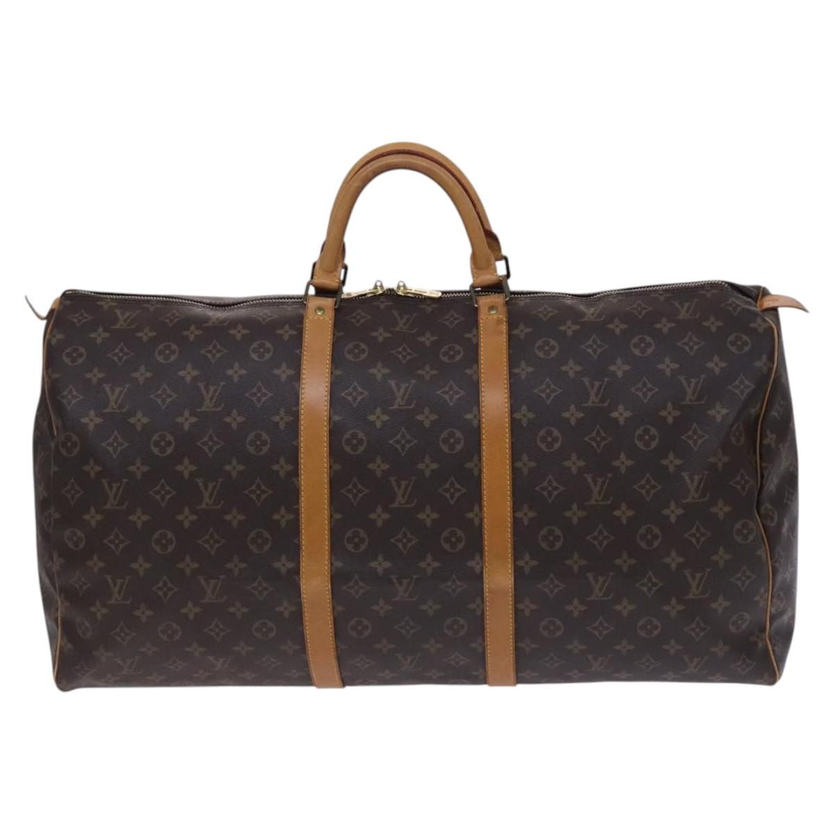 Louis Vuitton Keepall Bag Monogram Canvas, BROWN, CANVAS, Travel bag