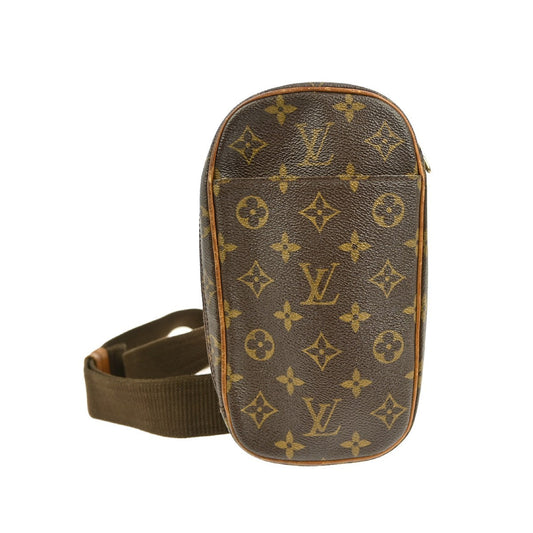 Louis Vuitton Pochette Gange Monogram Canvas, BROWN, CANVAS, Clutche & pouche