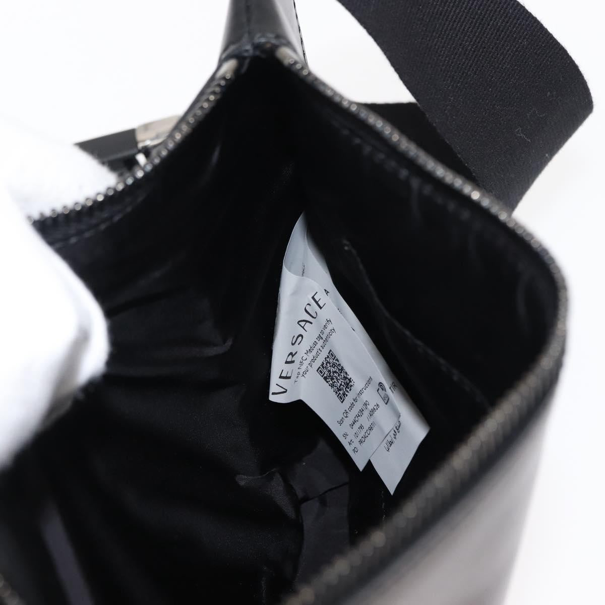 Versace Crossbody Pouch Studded Leather, BLACK, LEATHER, Clutche & pouche