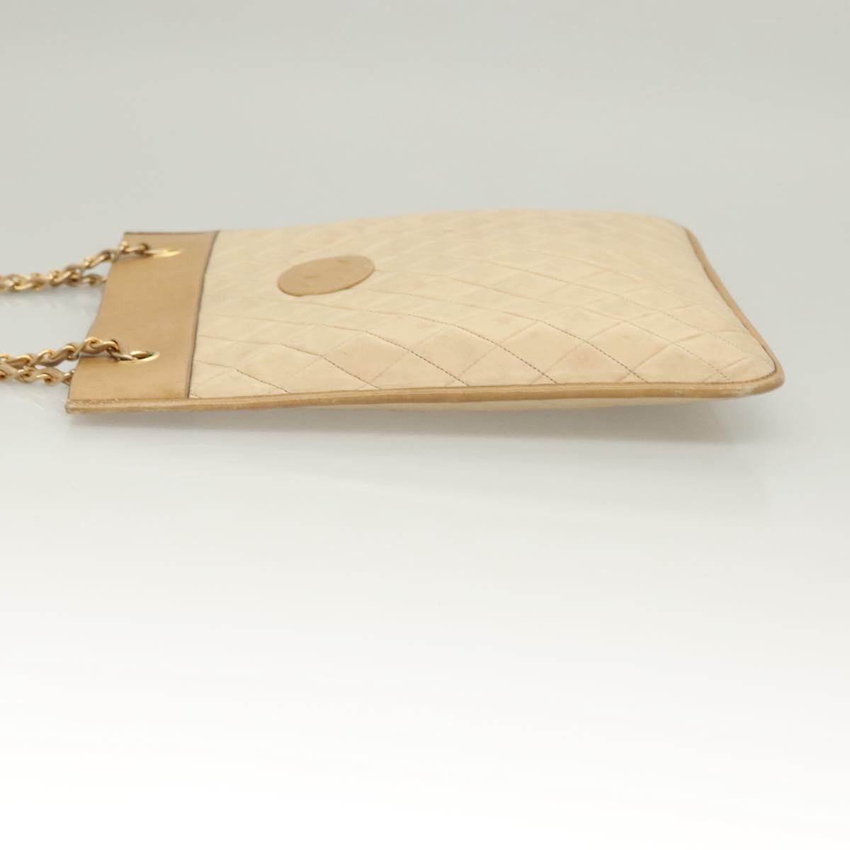 Chanel Chain Shoulder Bag Leather, BEIGE, LEATHER, Shoulder bag