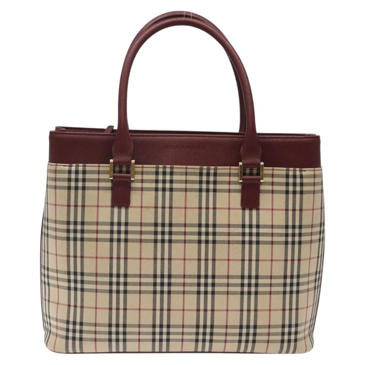 Burberry Nova Check Tote Canvas and Leather, BEIGE, CANVAS, Tote bag