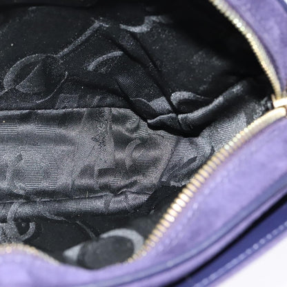 Salvatore Ferragamo Gancini Shoulder Bag Suede, PURPLE, SUEDE, Shoulder bag