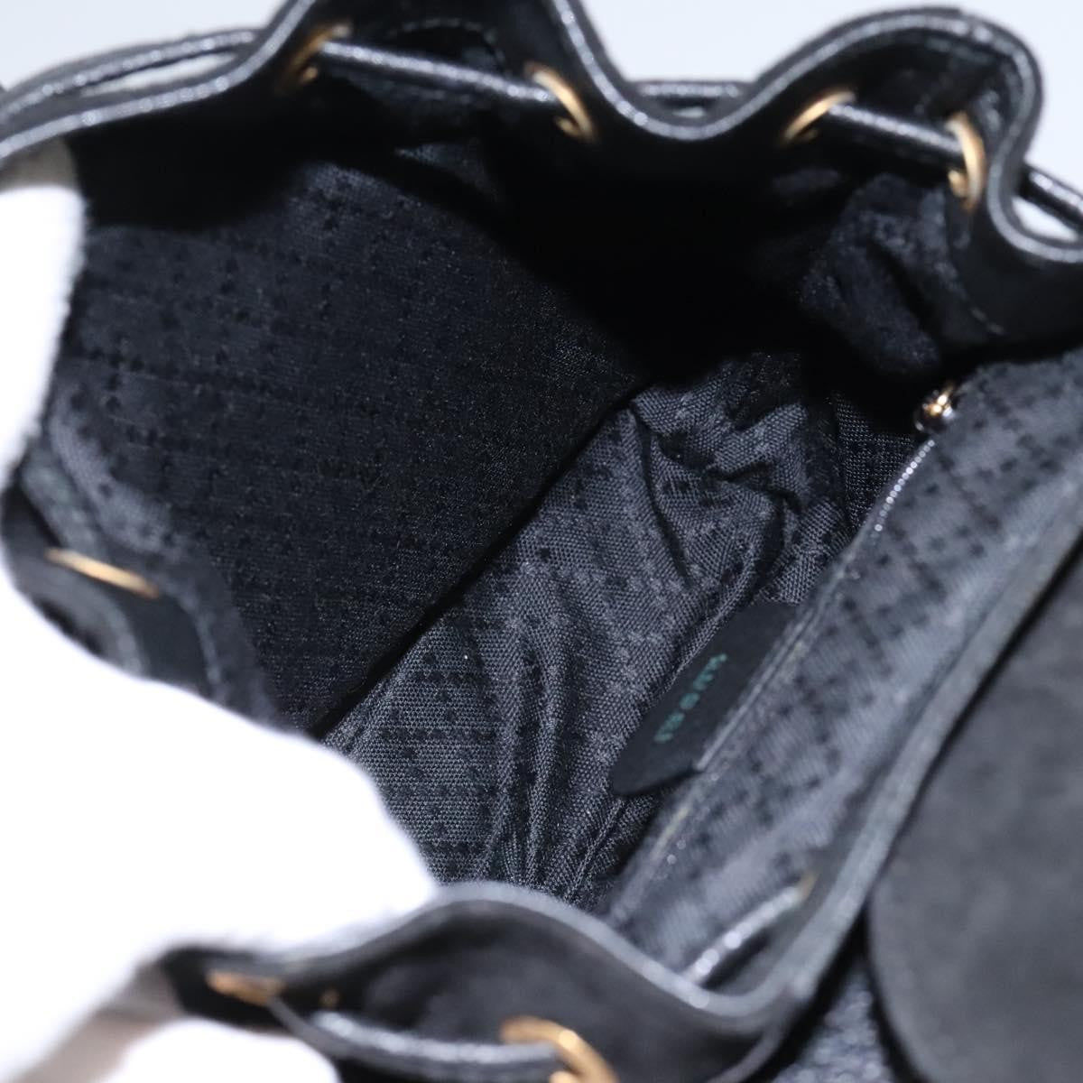 Gucci Vintage Bamboo Backpack Suede, BLACK, SUEDE, Backpack