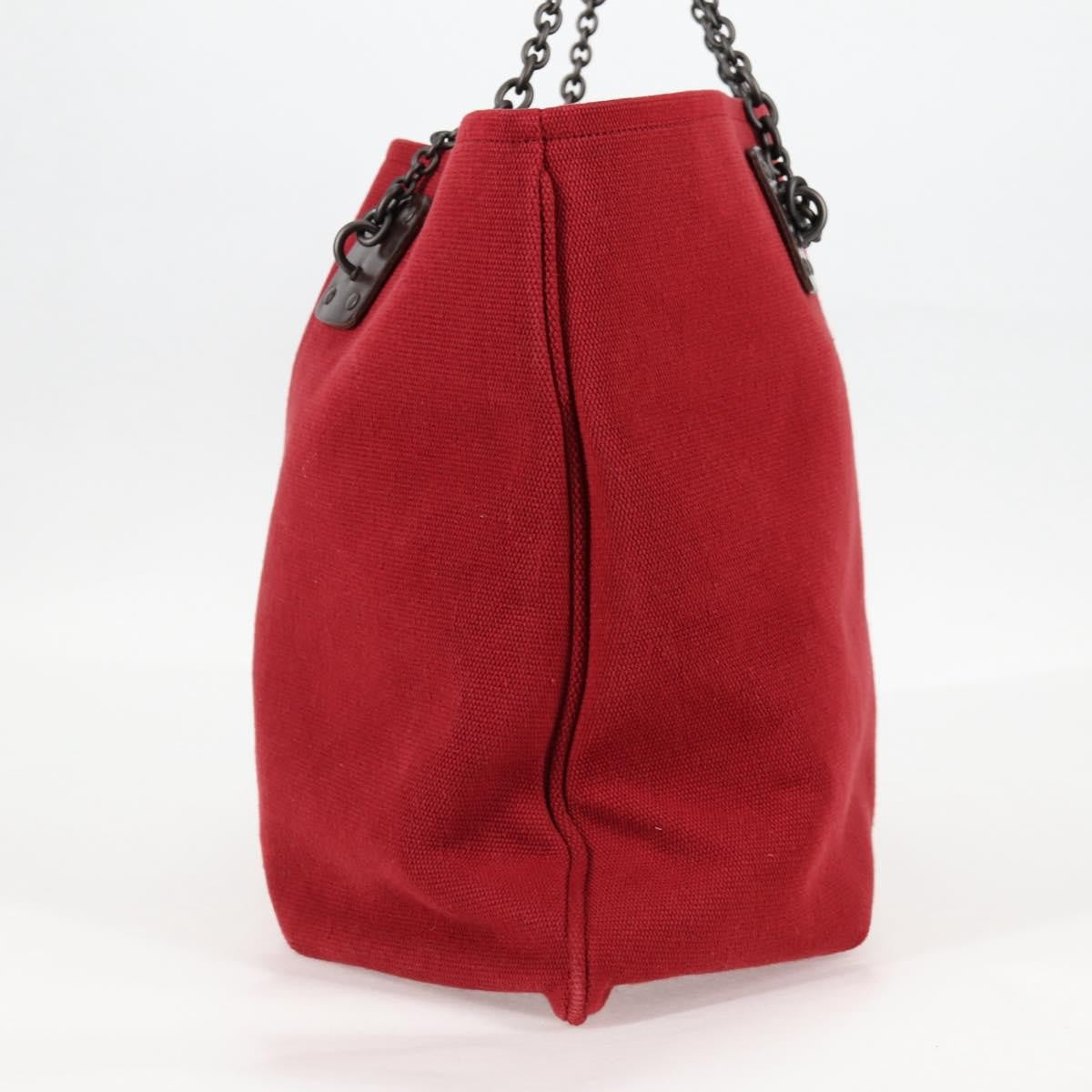 Bottega Veneta Double Chain Tote Canvas, RED, CANVAS, Tote bag