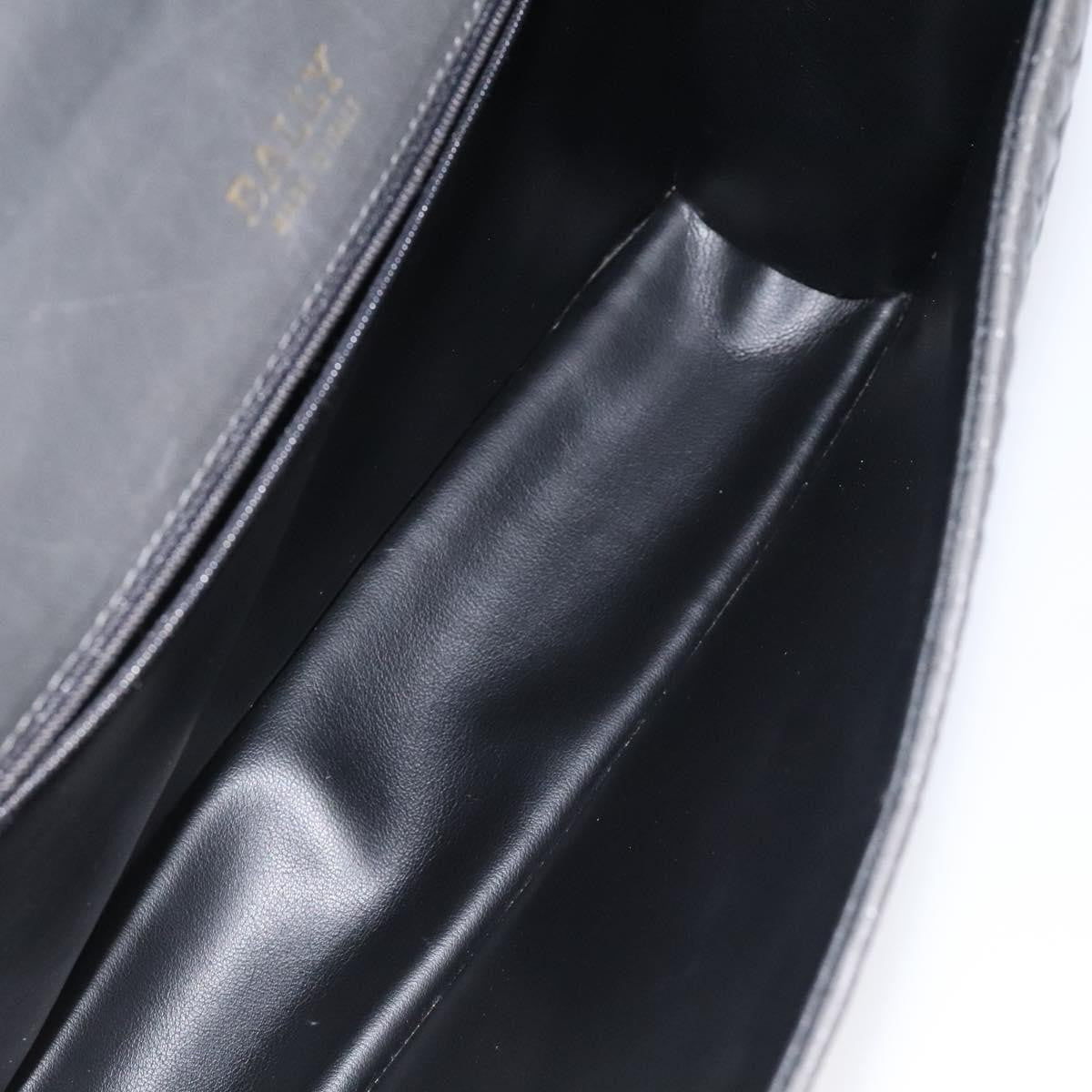 Bally Vintage Handbag Quilted Leather, GRAY, LEATHER, Handbag