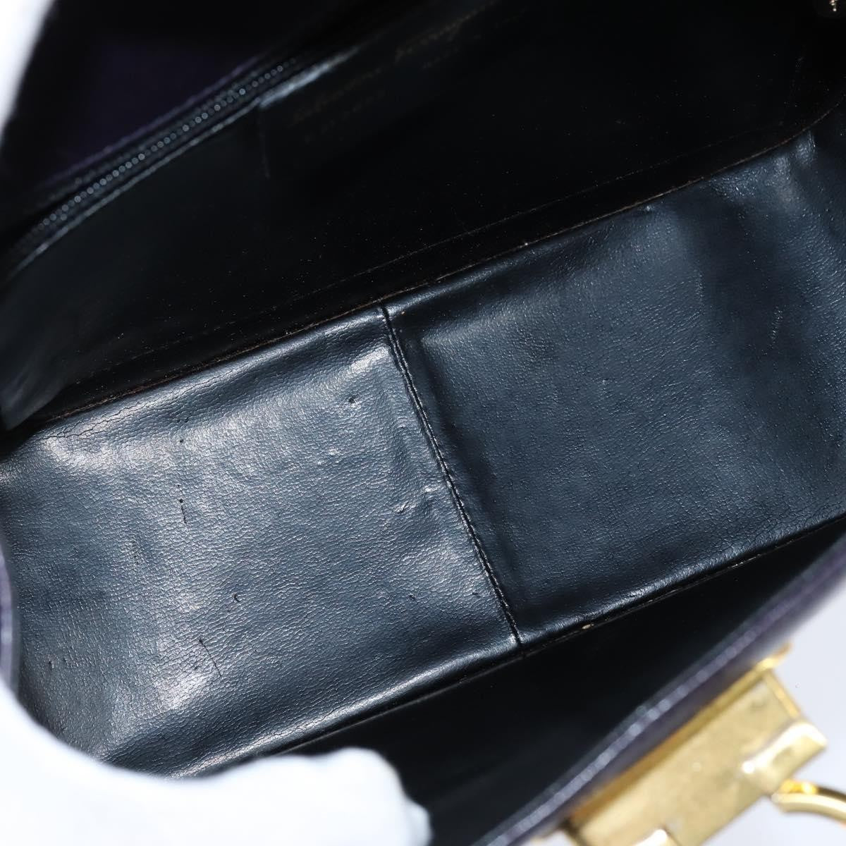 Salvatore Ferragamo Gancini Shoulder Bag Leather, NAVY, LEATHER, Shoulder bag