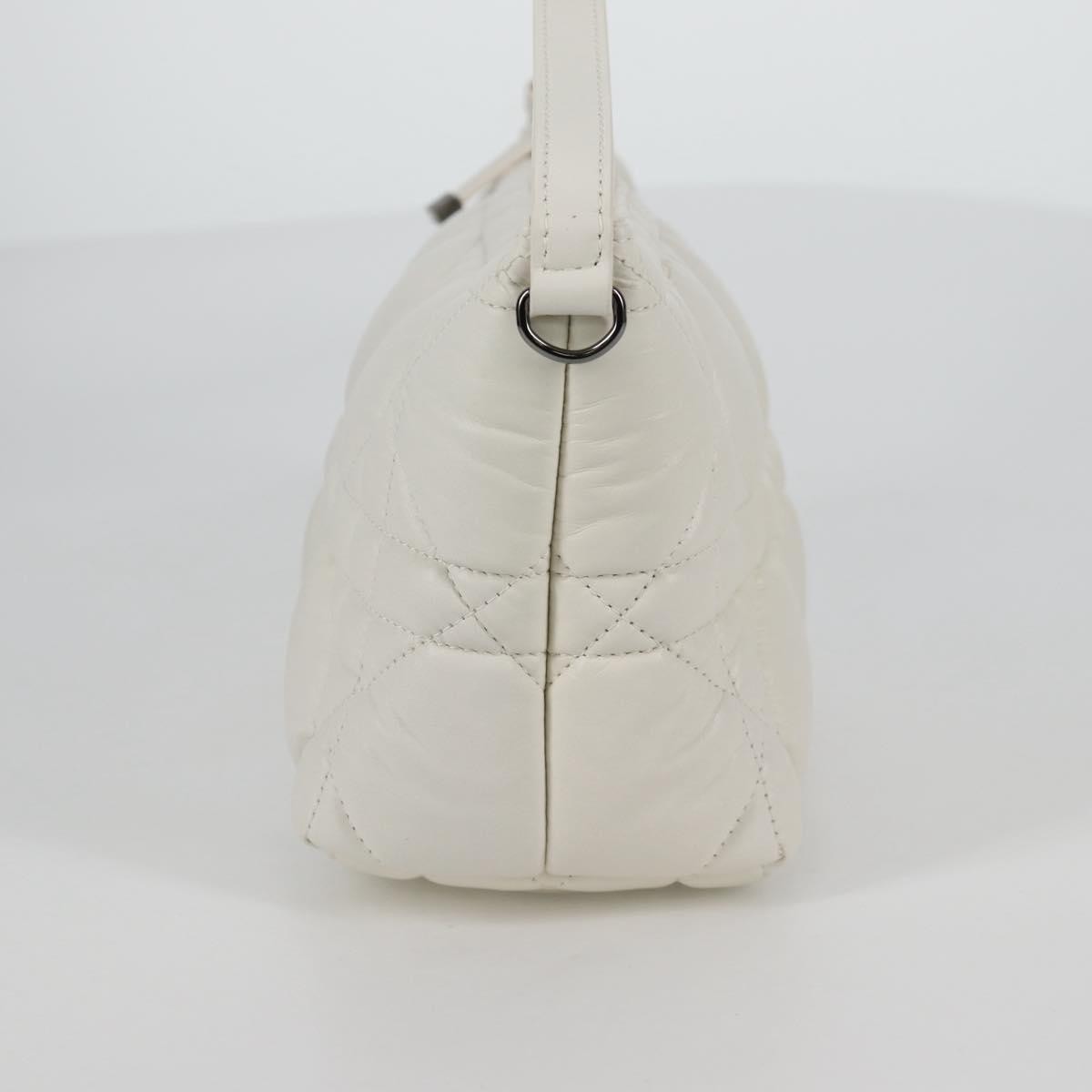 Christian Dior DiorTravel Nomad Pouch Macrocannage Quilt Calfskin, WHITE, LEATHER, Clutche & pouche